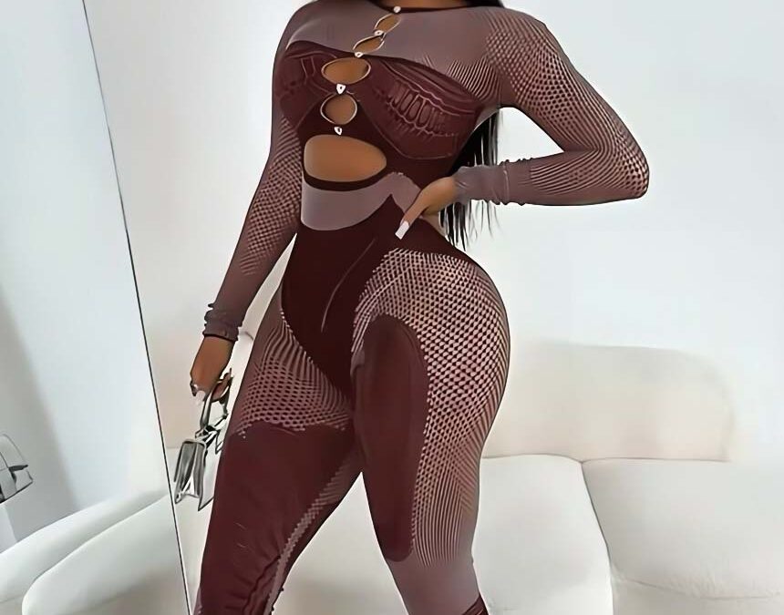 Hollow Mesh Romper