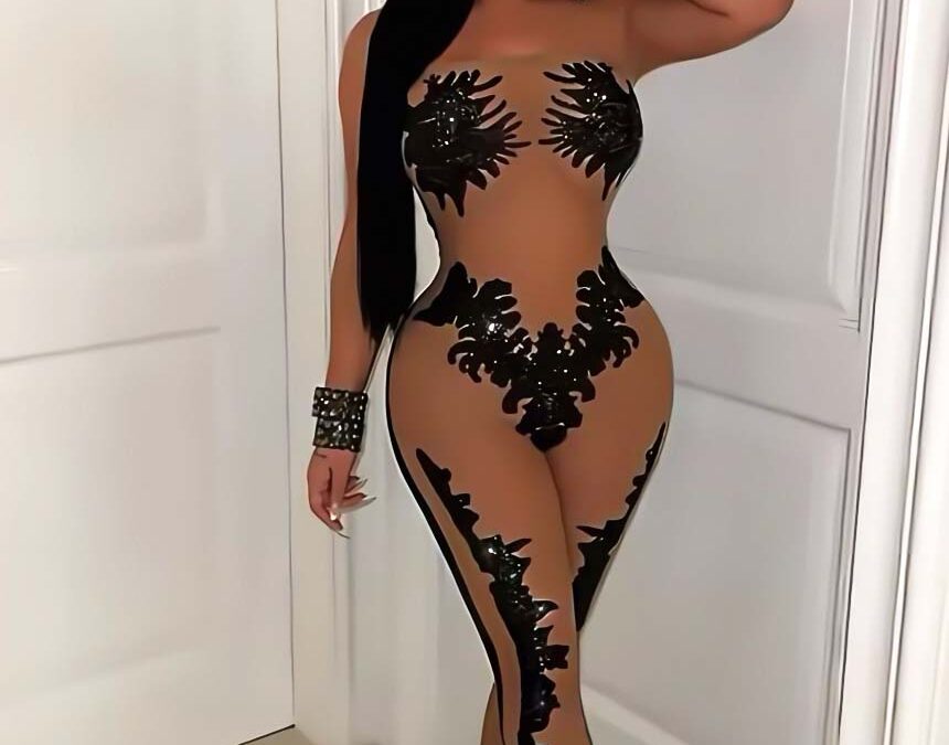 Strapless Mesh Romper
